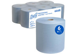 Handdoekrol Scott 1-laags 304m blauw 6668