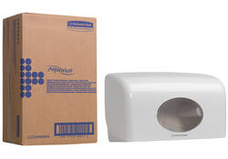 Toiletpapierdispenser Aquarius duo voor kleine rollen wit 6992