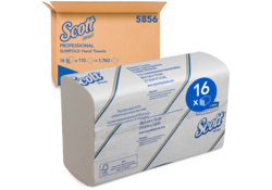 Handdoek Scott Slimfold m-vouw 1-laags 19x29,5cm wit 16x110stuks 5856