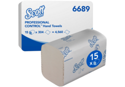 Handdoek Scott i-vouw 1-laags 21x20cm wit 15x304stuks 6689