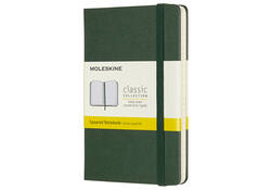 Notitieboek Moleskine pocket 90x140mm ruit 5x5mm hard cover myrtle green