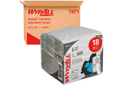 Poetsdoek WypAll L40 1-laags 304x317mm 18x56stuks wit 7471