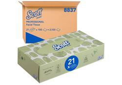 Facial tissues Scott 2-laags standaard 21x100stuks wit 8837