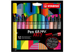 Viltstift STABILO Pen 68 /12 Max Arty assorti etui à 12 stuks
