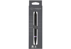 Balpen Parker IM black purple vibrant ring medium blister à 1 stuk