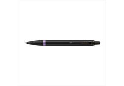 Balpen Parker IM black purple vibrant ring medium blister à 1 stuk
