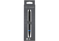 Balpen Parker IM black blue vibrant ring medium blister à 1 stuk
