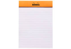 Schrijfblok Rhodia A6 lijn 80 vel 80gr oranje