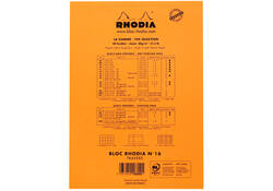 Schrijfblok Rhodia A5 lijn 80 vel 80gr met kantlijn oranje