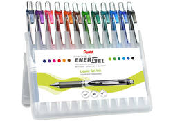 Gelschrijver Pentel BL77 Energel medium assorti etui à 12 stuks