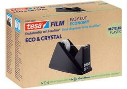 Plakbandhouder Tesa eco&crystal 59045 zwart met 1 rol tape 19mmx10m