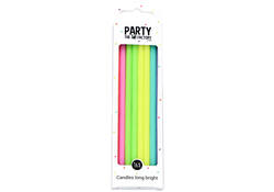 Kaarsjes Haza long bright 15cm 16 stuks assorti