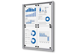Vitrinebord Quantore voor binnen 4x A4 zilver