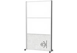 Scheidingswand MAUL akoestiek 100x180 2x whiteb. 1x lichtgrijs alum.frame mobiel