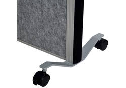 Scheidingswand MAUL akoestiek 100x180 2x whiteb. 1x donkergr alum.frame mobiel