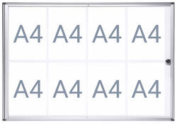 Binnenvitrine wand MAULextraslim whiteboard 8xA4 met slot