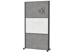 Scheidingswand MAUL akoestiek 100x180 2xdonker- 1xlichtgrijs antrac.frame mobiel