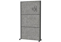 Scheidingswand MAUL akoestiek Uplight 100x180 donkergrijs antraciet frame mobiel