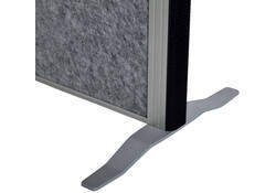 Scheidingswand MAUL akoestiek 100x180 2xdonker- 1xwhiteboard alum.frame op voet