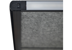 Scheidingswand MAUL akoestiek Uplight 100x180 donkergrijs antraciet frame op voet