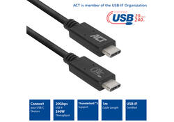 Kabel ACT USB-C USB 4 20Gbps Thunderbolt3 1 meter