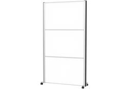 Scheidingswand MAUL akoestiek 100x180 whiteboard alum.frame mobiel