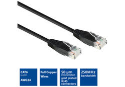 Kabel ACT CAT6 Network koper 0.9 meter zwart