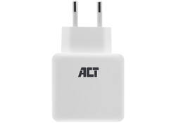Oplader ACT USB 2 poorts Quickcharge 30W wit