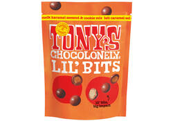 Chocolade Tony's Chocolonely Lil'Bits melk karamel zeezout biscuit 120 gram