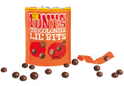 Chocolade Tony's Chocolonely Lil'Bits melk karamel zeezout biscuit 120 gram