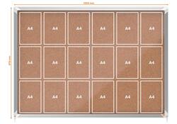 Binnenvitrine Nobo Premium Plus 18x A4 schuifdeur kurk