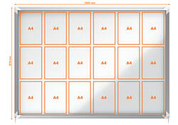 Binnenvitrine Nobo Premium Plus 18x A4 schuifdeur magnetisch