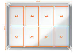 Binnenvitrine Nobo Premium Plus 8x A4 schuifdeur magnetisch
