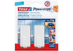 Haken tesa Powerstrips® LARGE Classic zelfklevend verwijderbaar wit 2 stuks