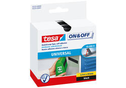 Klittenband tesa® On & Off Zelfklevend 2.5mx20mm zwart