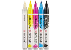 Brushpen Talens Ecoline Primair etui à 5 kleuren