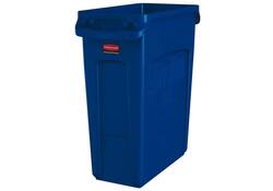 Afvalbak Rubbermaid Slim Jim Vented met luchtsleuven 60liter blauw