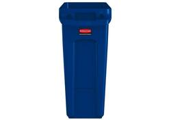 Afvalbak Rubbermaid Slim Jim Vented met luchtsleuven 60liter blauw