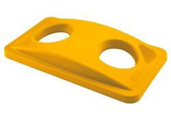 Deksel Rubbermaid Slim Jim Vented inwerpopening voor flesjes en blikjes geel