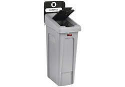 Deksel Rubbermaid Slim Jim Recyclestation gesloten zwart