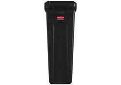 Afvalbak Rubbermaid Slim Jim Vented met luchtsleuven 87liter zwart