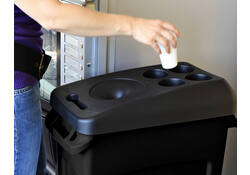 Afvalbak Rubbermaid Slim Jim Vented met luchtsleuven 87liter zwart