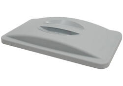 Deksel Rubbermaid Slim Jim Vented gesloten met greep grijs