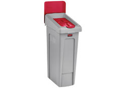 Deksel Rubbermaid Slim Jim Recyclestation gesloten rood