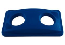 Deksel Rubbermaid Slim Jim Vented inwerpopening voor flesjes en blikjes blauw