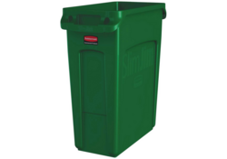 Afvalbak Rubbermaid Slim Jim Vented met luchtsleuven 60L groen