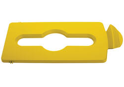 Deksel Rubbermaid Slim Jim Recyclestation inwerpopening voor gemengde recycling geel