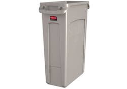Afvalbak Rubbermaid Slim Jim Vented met luchtsleuven 60liter beige