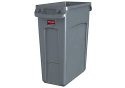 Afvalbak Rubbermaid Slim Jim Vented met luchtsleuven 60liter grijs