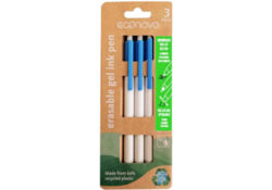 Gelschrijver Econovo uitwisbaar fijn blauw blister à 3 stuks